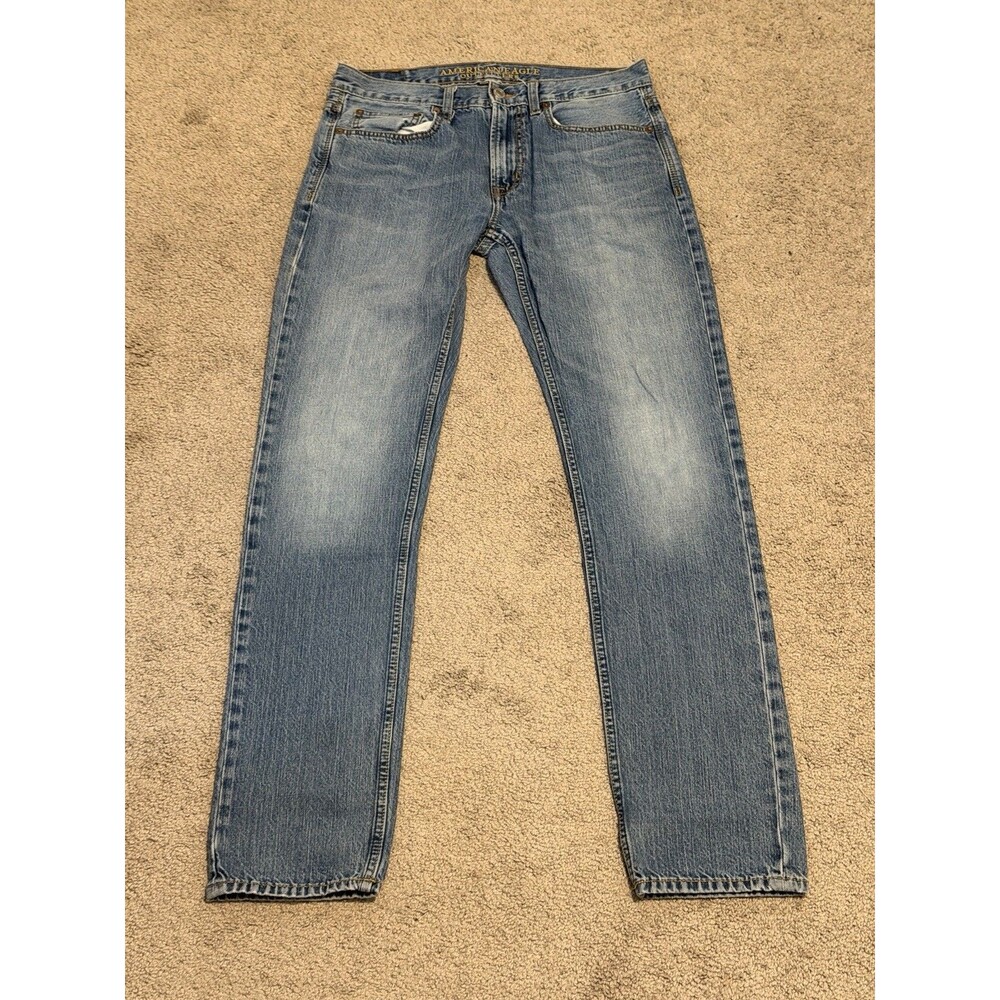 American Eagle Outfitters Men’s Slim Straight Medium Wash Blue Denim Jeans